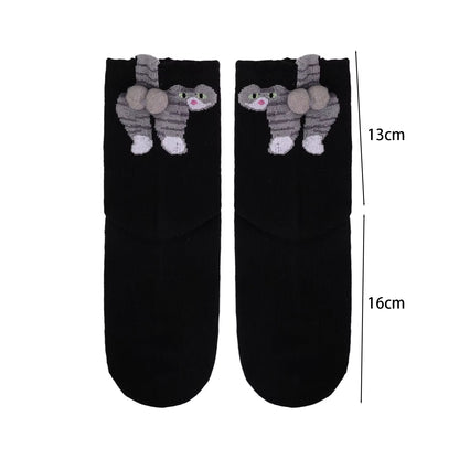 16 Style Funny 3D Cat Dog Animal Print Mid-Tube Socks Cotton Harajuku Floor Sock Casual Soft Cats Egg Hosiery for Couple Gifts