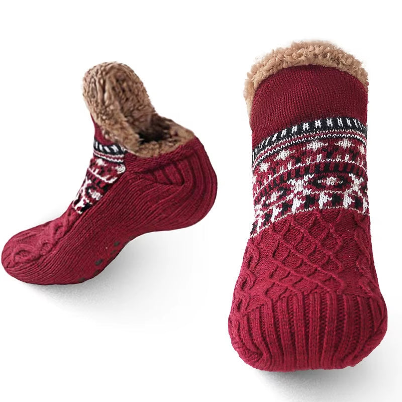 Super Warm Winter Non-Slip Floor Socks Women Men Snow Socks Sleep Carpet Socks Slippers Socks Women Velvet Boot Unsiex Home Wear